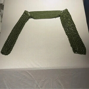 Handmade Green Crochet Long Sleeve Shrug Bohemian Beachy Coastal